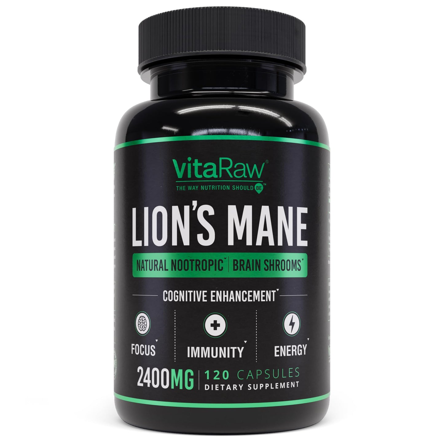 VitaRaw Organic Lions Mane Supplement Capsules 2400 mg - Powerful Nootropic - Helps Maintain Memory, Energy, and Mental Clarity - Vegan Brain Booster Focus Pills - Real Lion's Mane Supplement VitaRawBuy Supplements Australia