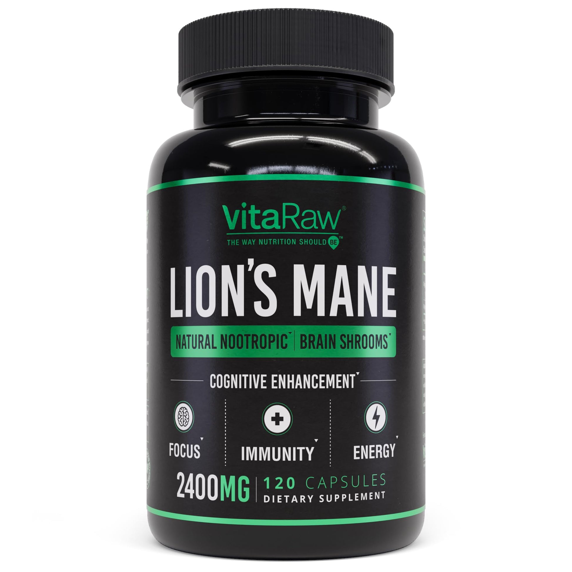 VitaRaw Organic Lions Mane Supplement Capsules 2400 mg - Powerful Nootropic - Helps Maintain Memory, Energy, and Mental Clarity - Vegan Brain Booster Focus Pills - Real Lion's Mane Supplement VitaRawBuy Supplements Australia