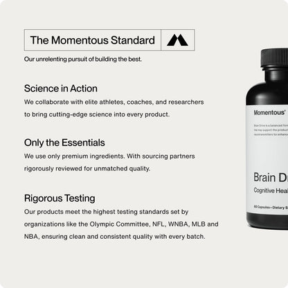 Momentous Brain Drive Nootropic Supplement - Brain Supplement for Memory & Focus Support - NSF Certified for Sport - GMO- & Gluten-Free - 30 Servings MomentousBuy Supplements Australia