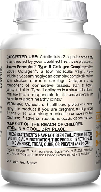 Jarrow's Type II Collagen Complex (Type 2 Collagen), 60 Capsules, Lab-Tested TudorBuy Supplements Australia
