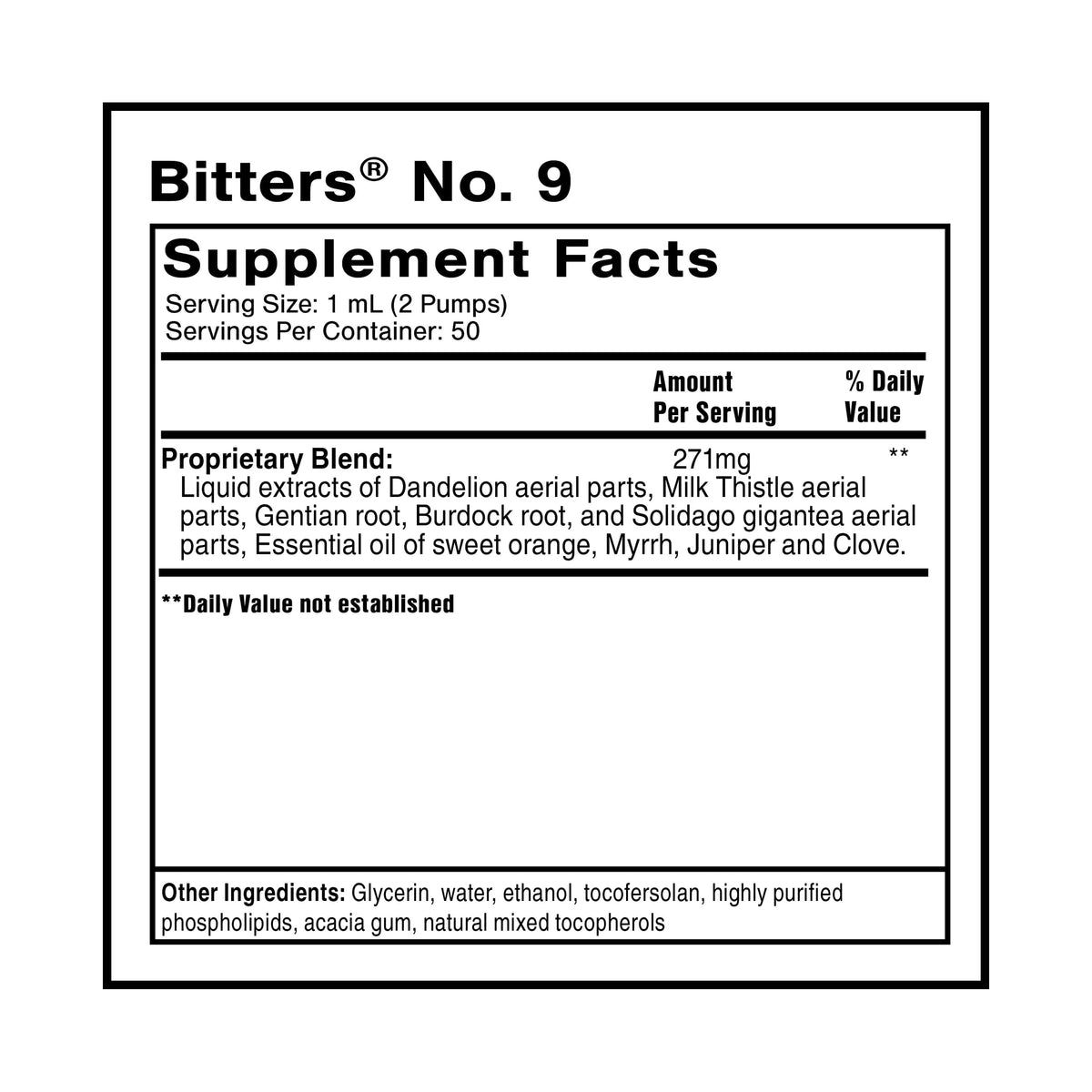 Quicksilver Scientific Dr. Shade's Bitters No. 9 - for Digestion - Fast Acting Liposomal Digestive Bitters with Milk Thistle, Burdock Root & Juniper Essential Oil - Digestive Support (50ml) Quicksilver ScientificBuy Supplements Australia