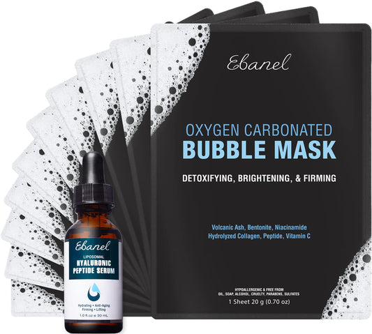 Ebanel Bundle of 10 Pack Bubble Clay Masks, and 2.5% Retinol Serum Ebanel buy supplements Au