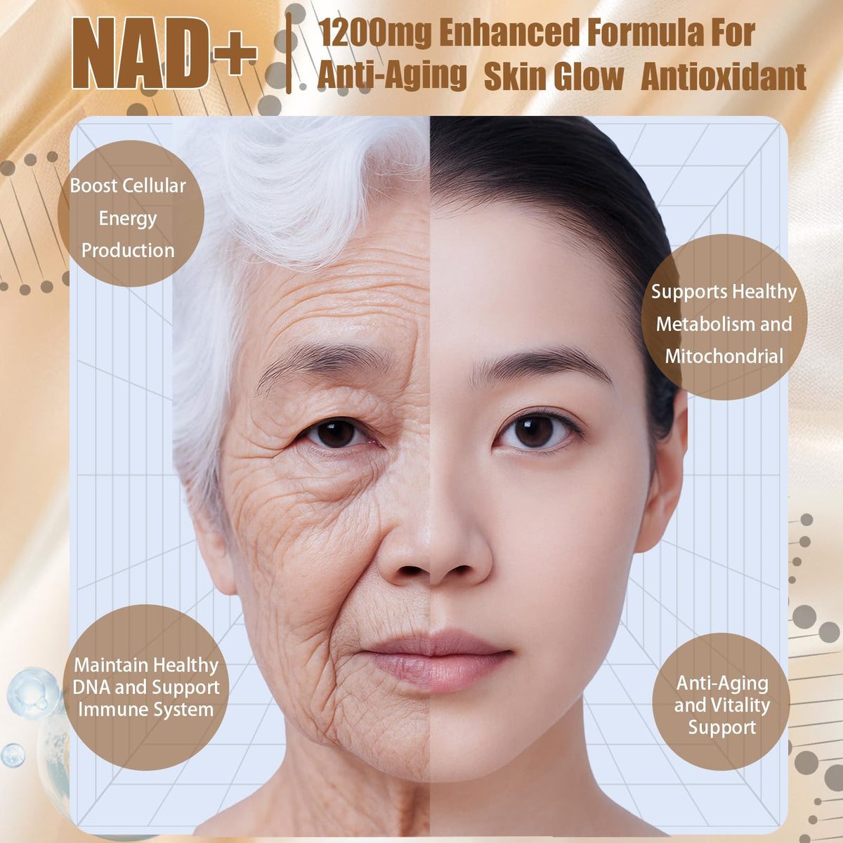 NAD+Advanced Cellular Renewal - 1200mg NAD+Liquid Supplements for Energy & Focus - 10 Vials (1) LexenicBuy Supplements Australia