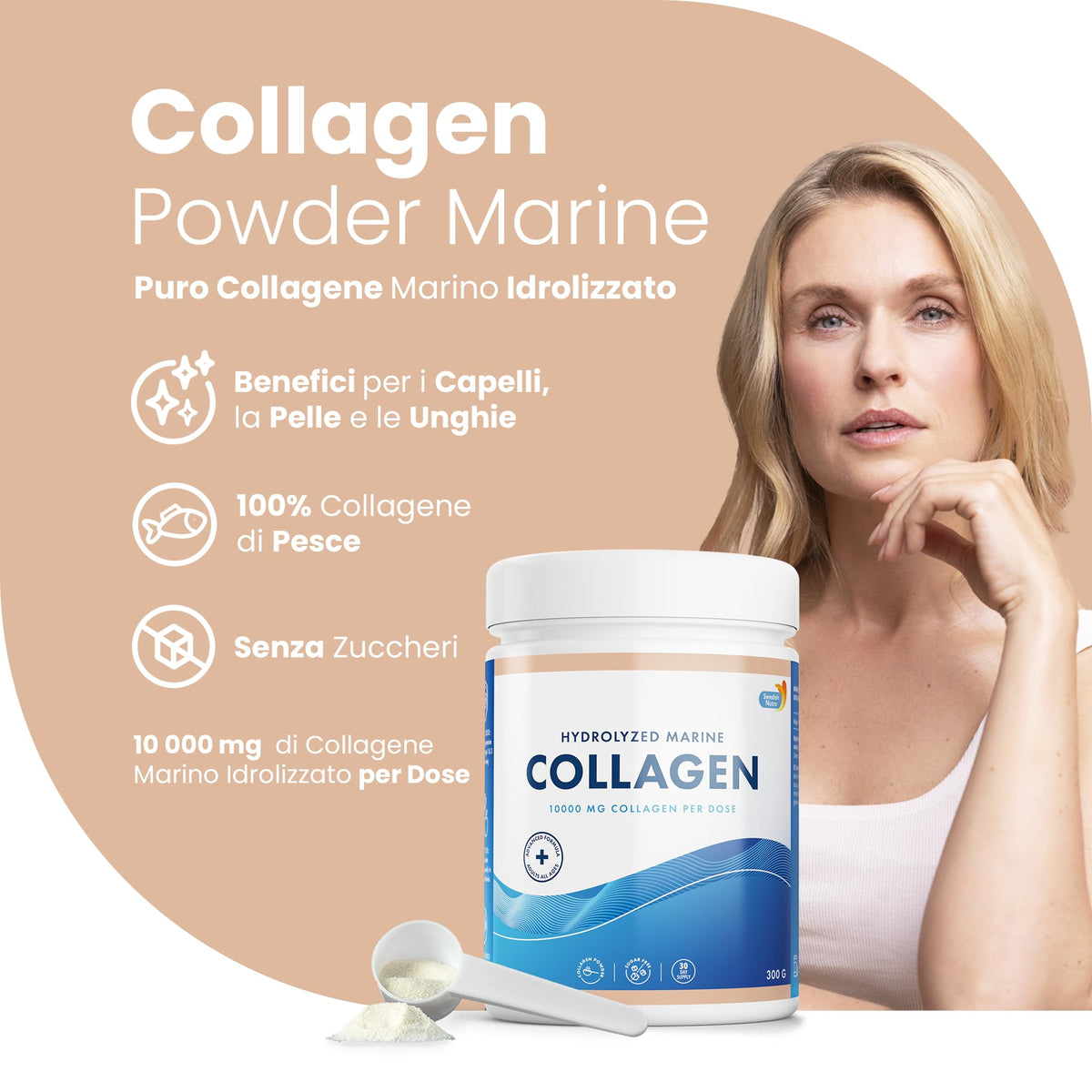 100% Marine Collagen Powder 300g I Pure Hydrolyzed Collagen Powder (Type I & III) Swedish NutraBuy Supplements Australia