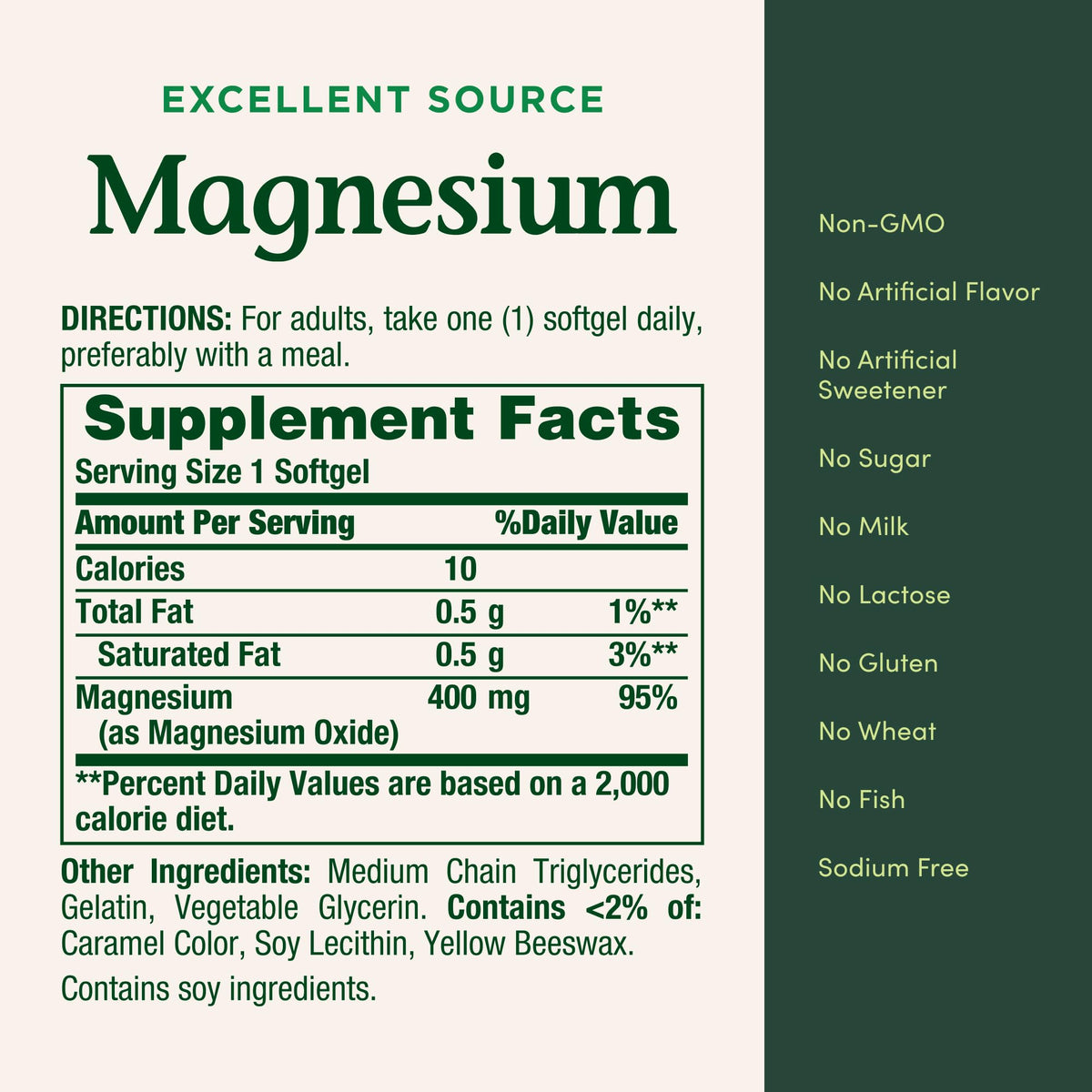 Nature's Bounty Magnesium 400 mg Softgel, Whole Body Support, Magnesium Supplements for Men and Women, Heart, Nerve & Bone Health, 75 Softgels (Pack of 1) Nature's BountyBuy Supplements Australia