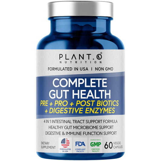 4-in-1 Prebiotic Probiotic & Postbiotic for Women & Men, Complete Gut & Digestive Support Supplement, Pre Post Probiotics & Digestive Enzymes 60 Capsules PLANT.O NUTRITIONBuy Supplements Australia