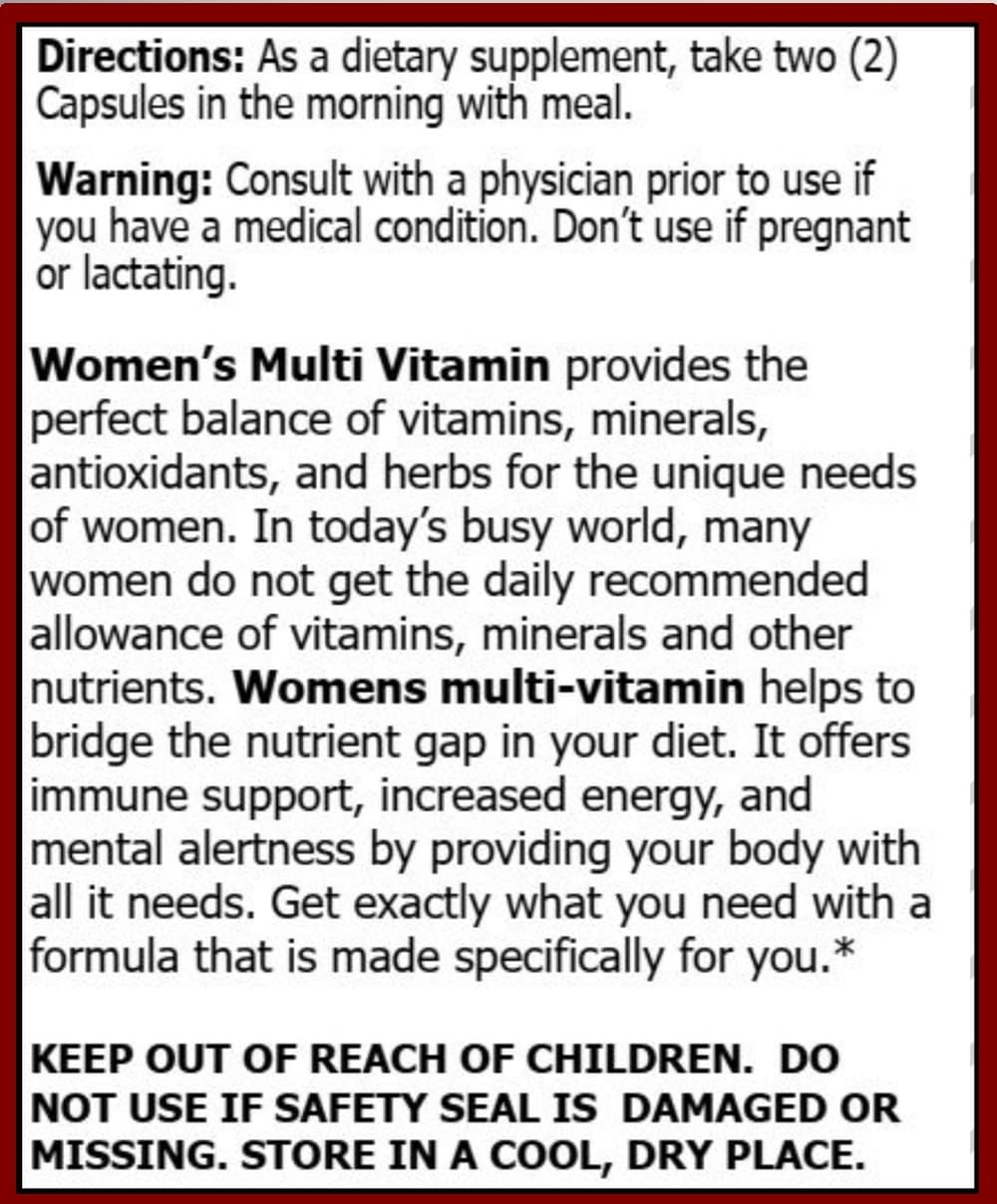 MiracleMulti Multivitamin for Women - Female Support Formula, Immune Support, Minerals, Biotin, Antioxidants & Superfoods Blend – 60 Capsules Hybrid NutraceuticalsBuy Supplements Australia