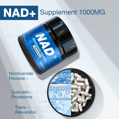 TOPCAPAK NAD+ Supplement - NAD Nicotinamide Riboside Resveratrol, Liposomal NAD+ Supplement 1000mg for for Women & Men - Healthy Aging, Brain and Cellular Energy, Non-GMO, 80 Capsules TOPCAPAKBuy Supplements Australia