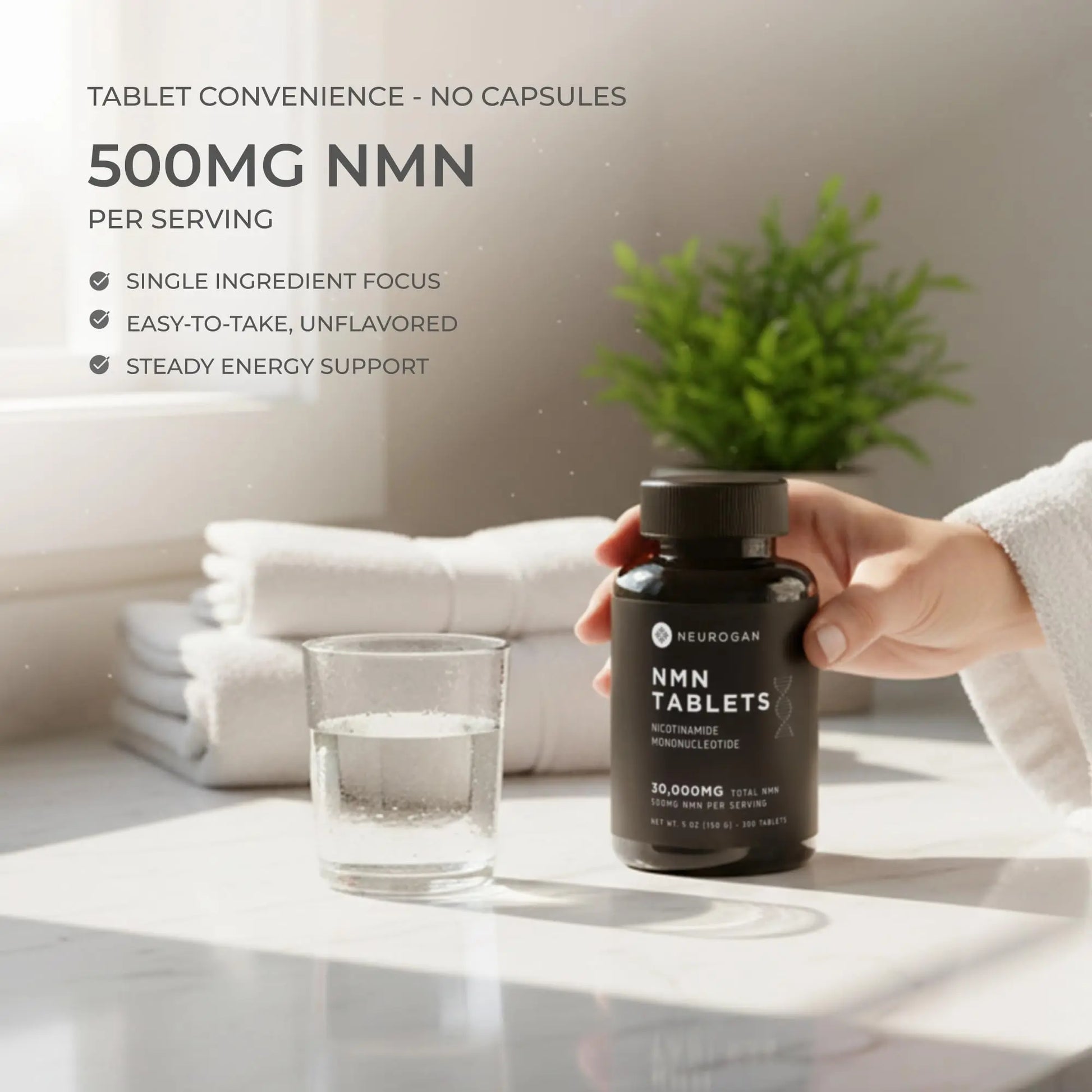 Neurogan NMN Supplement Tablets – Nicotinamide Adenine Dinucleotide Precursor for Cellular Energy & Brain Focus Support – 500 mg High-Potency Nicotinamide Mononucleotide per Serving, 300 Count NeuroganBuy Supplements Australia