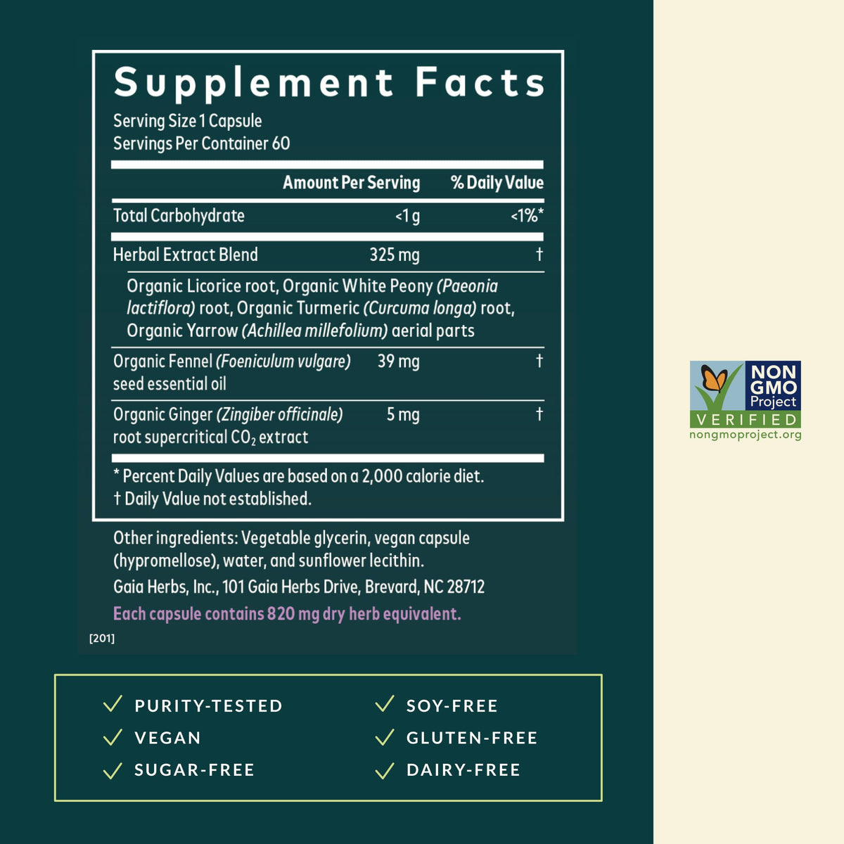 Gaia Herbs Cramp Relief - Herbal Supplement for Period Cramp Relief* - Made with Fennel Seed, Licorice Root & More - 60 Vegan Liquid Phyto-Caps (60 Servings) Gaia HerbsBuy Supplements Australia