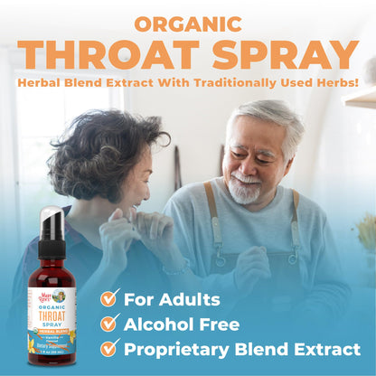 MaryRuth Organics USDA Organic Throat Spray with Mullein Leaf | Marshmallow Root & Licorice Root & Thyme Leaf | Vanilla | 4 Herbal Blend | Non-GMO | Vegan | Gluten Free | 1 Fl Oz | Up to 100 Servings MARYRUTH'SBuy Supplements Australia