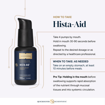 Quicksilver Scientific Nanoemulsified Hista-Aid - Flavonoids to Help Maintain Healthy Histamine Levels - Liposomal Vitamin C, DIM, Luteolin & Quercetin Liquid (50ml) Quicksilver ScientificBuy Supplements Australia
