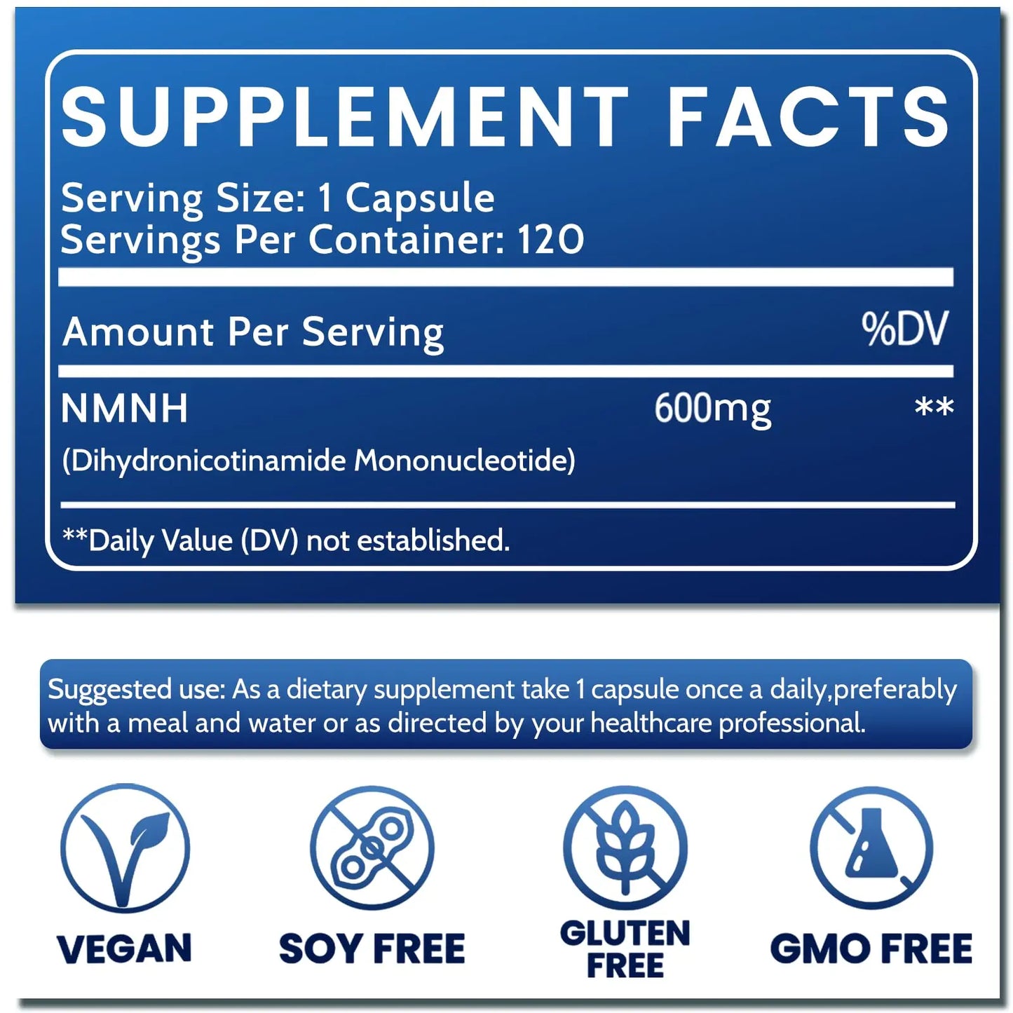 Pure NMNH(NMN Supplement Alternative)(Dihydronicotinamide Mononucleotide)for Women with Skin Aging 600mg: NAD Supplement for Anti-Aging Breakthrough - Boost NAD+ levels Liposome Capsules 120 Servings HEALGUTBuy Supplements Australia
