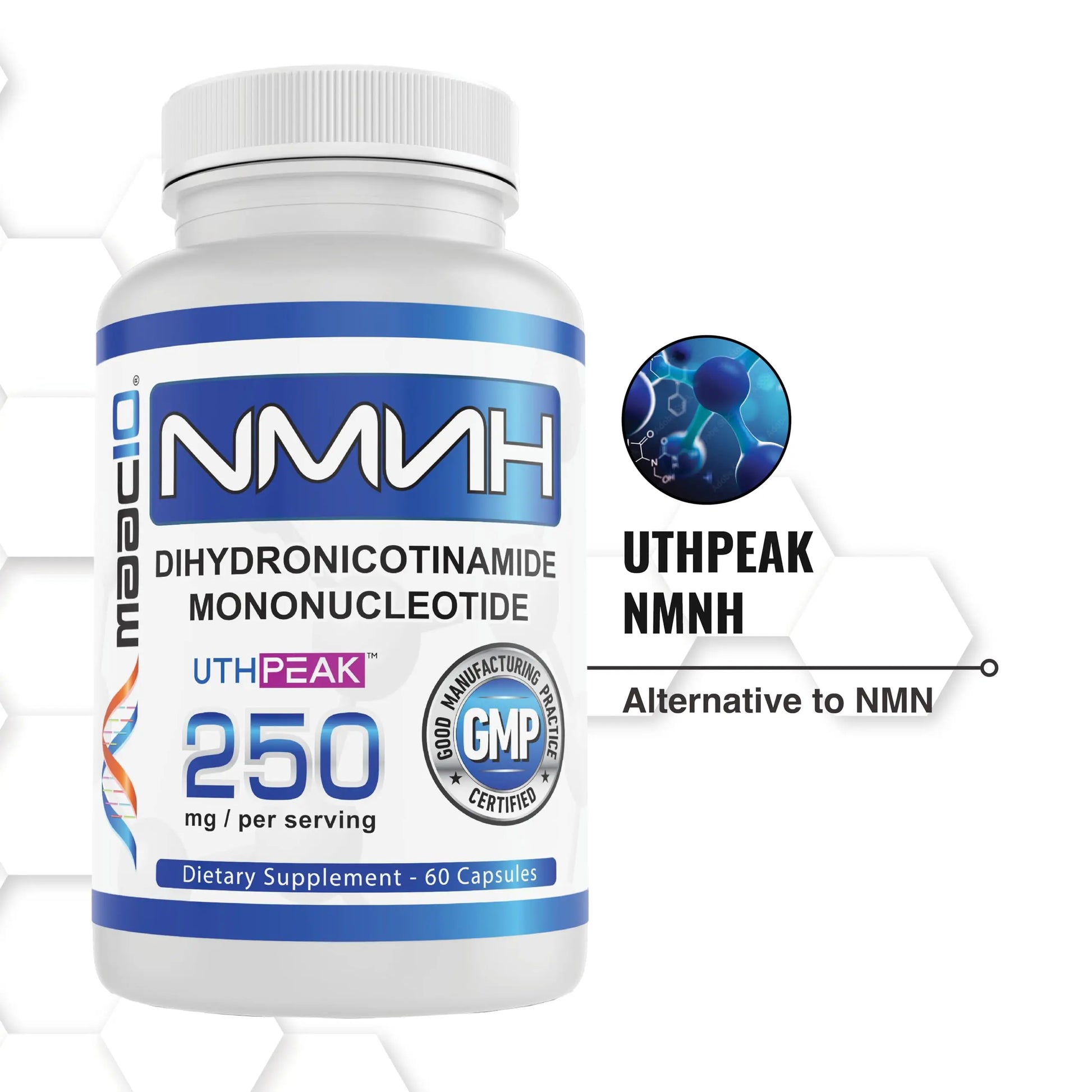 MAAC10 NMNH (NMN Supplement Alternative) 250mg Serving | Uthpeak™ NMNH (Dihydronicotinamide Mononucleotide) for Better Stability | 30-Day Supply. MAAC10Buy Supplements Australia
