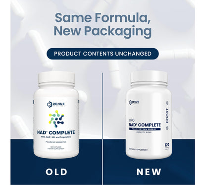 RENUE by SCIENCE NAD+ Complete | 120 Liposomal NAD Supplement Capsules with NMN, NR & Trigonelline - 210mg NMN & 160mg NAD per Serving | Bioavailable Formula for Increased Absorption | Made in the USA Renue By ScienceBuy Supplements Australia