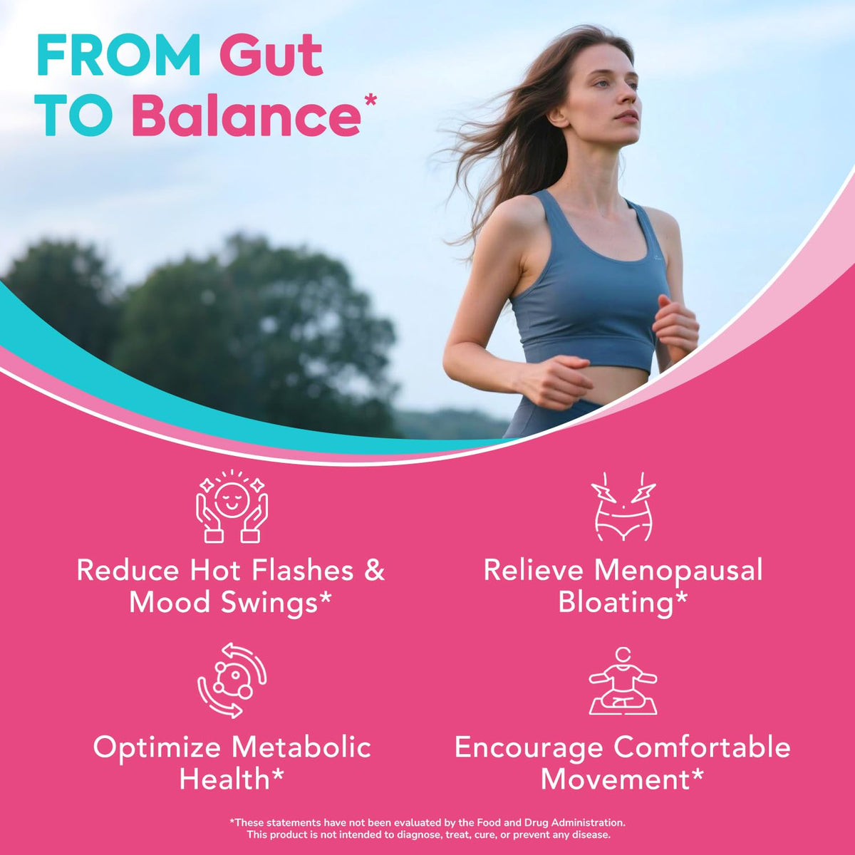 Surebounty Menopause Probiotic Supplement for Women, 70 Billion CFU, with Akkermansia Muciniphila, Vitamins B6 & D3, Botanicals, for Hormone Balance, Hot Flashes, Night Sweats, Gut Health, 60 Capsules SurebountyBuy Supplements Australia