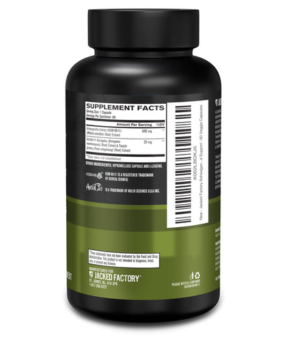 Jacked Factory Ashwagandha Root Extract (KSM-66 Ashwagandha) w/ 5% Withanolides - Supplement for Natural Stress Relief, Cognitive Function, Vitality, and Mood Support - 60 Veggie Capsules Jacked FactoryBuy Supplements Australia