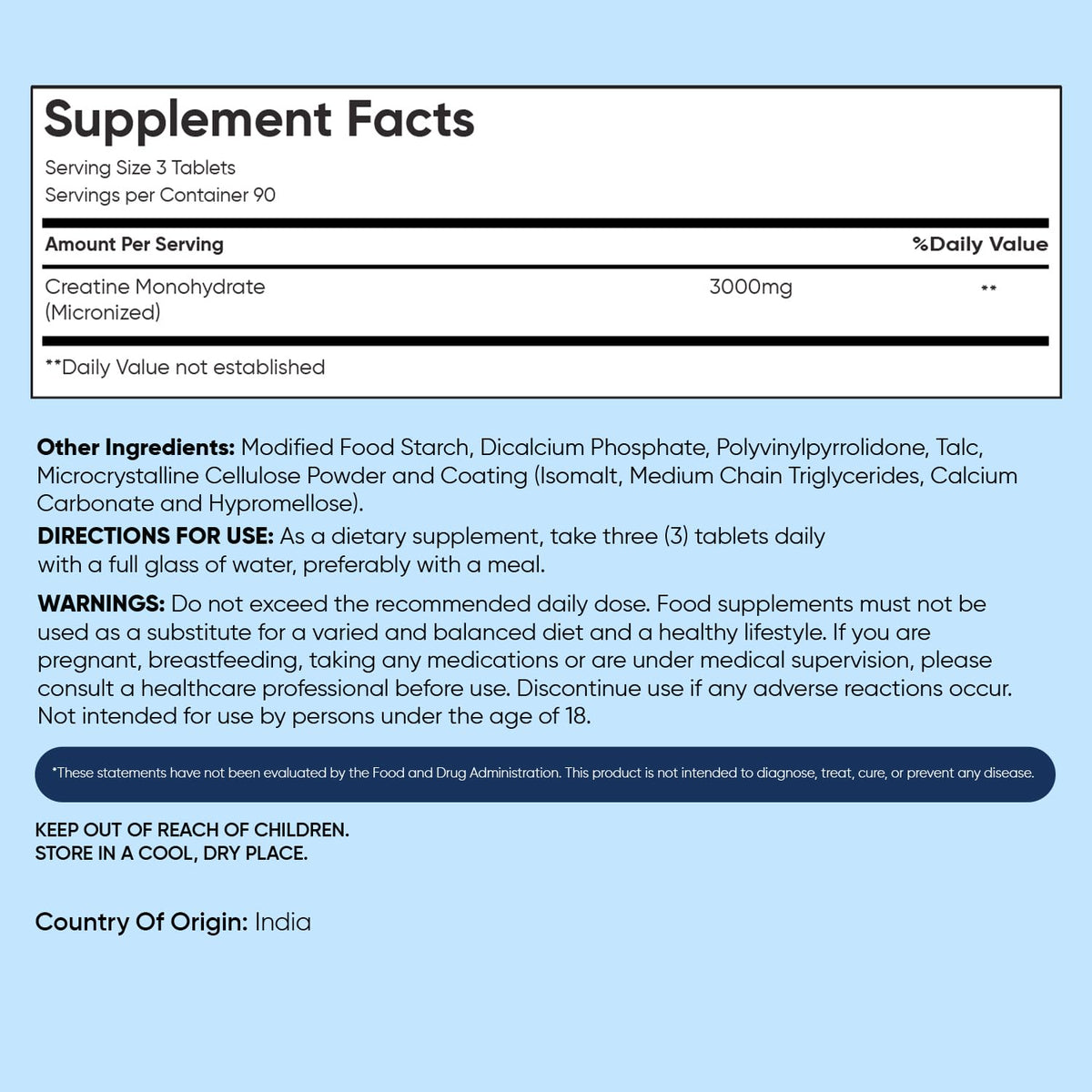 WeightWorld Micronized Creatine Monohydrate 3000mg Vegan Tablets | Muscle Strength & Recovery Booster | 3 Months Supply - 270 Tabs | Creatine for Women & Men | Non-GMO, Gluten-Free | 3 Tablets a Day WeightWorldBuy Supplements Australia