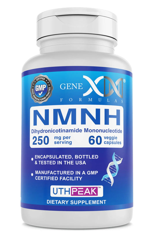 Genex Formulas 250mg NMNH (60 Capsules - 30 Servings) | Uthpeak™ NMNH (Dihydronicotinamide Mononucleotide) NAD+ Precursor for Healthy Aging - Non-GMO, Gluten-Free, Vegetarian Genex FormulasBuy Supplements Australia