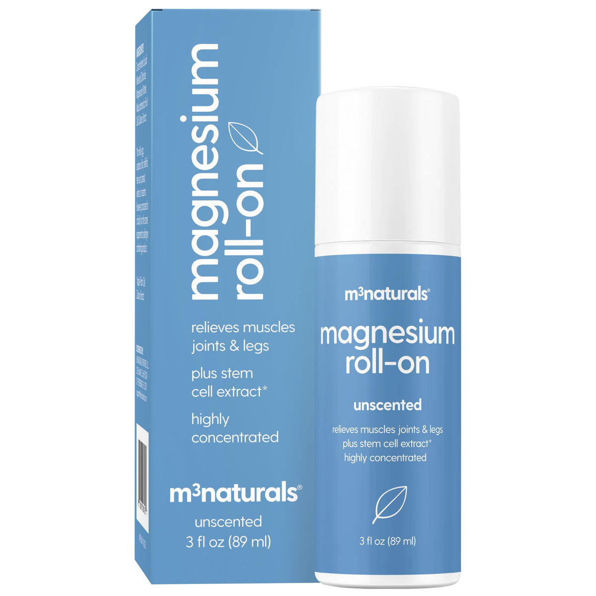 Magnesium Roll On for Adults & Kids, Easy Application for Sore Muscles, Feet, Joints and Leg Cramps, Helps with Sleeping and Post-Workout Recovery, for Sensitive Skin, 3 fl oz, by M3 M3 NaturalsBuy Supplements Australia