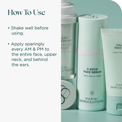 Marini SkinSolutions C-ESTA Face Serum - Lifts, Firms & Protects with Vitamin C, DMAE & Hyaluronic Acid - All Skin Types - Made in the USA - 1 fl oz Marini SkinSolutions buy supplements Au