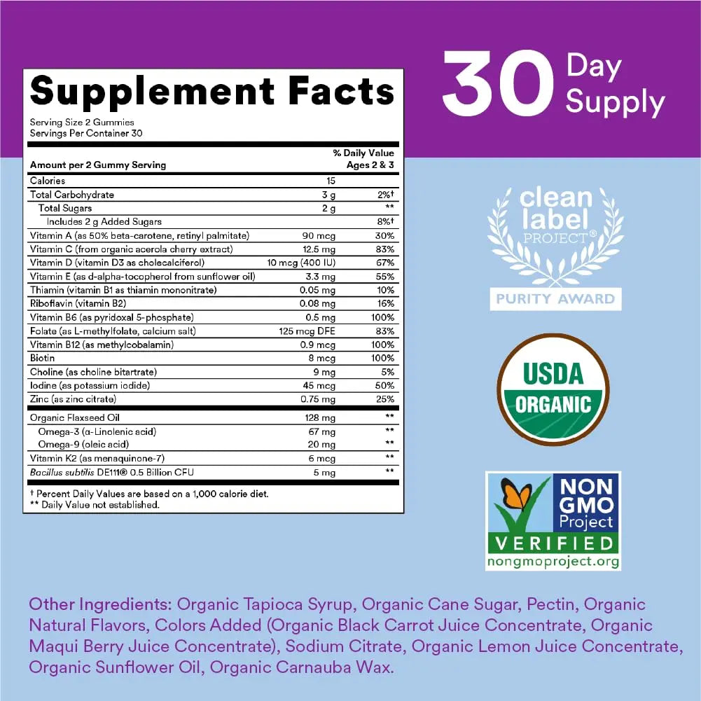 SmartyPants Organic Women's and Toddler Multivitamin Gummies with Probiotics, Omega 3, Vitamins D3, B12, C, A, K, Zinc and More SmartyPantsBuy Supplements Australia
