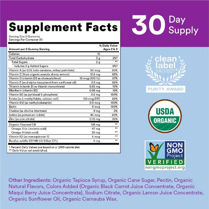 SmartyPants Organic Women's and Toddler Multivitamin Gummies with Probiotics, Omega 3, Vitamins D3, B12, C, A, K, Zinc and More SmartyPantsBuy Supplements Australia