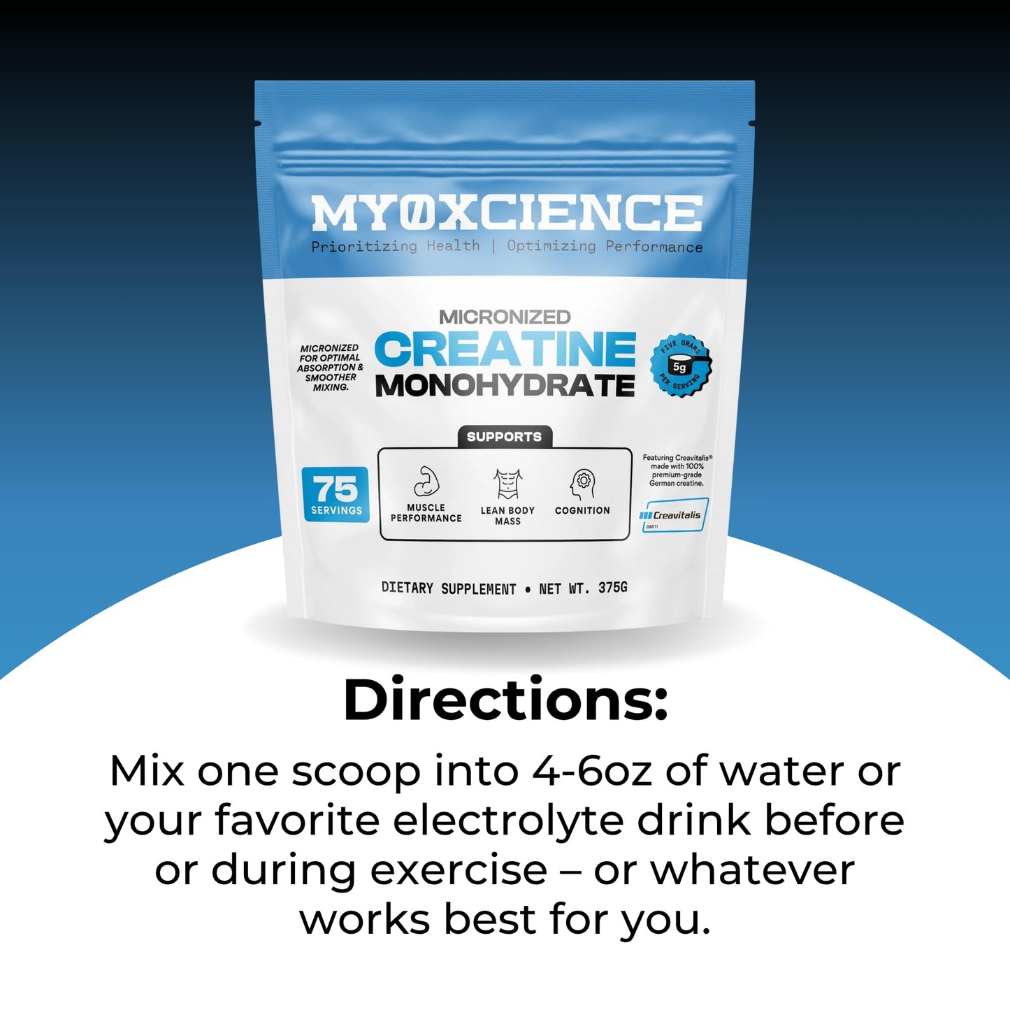 MYOXCIENCE Micronized Creavitalis Creatine | The World’s Purest Micronized Form of Creatine Monohydrate | Supports Muscle Performance