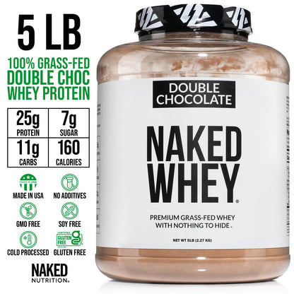 NAKED Whey Double Chocolate Grass Fed Whey Protein Powder, No GMO, No Soy NAKEDBuy Supplements Australia