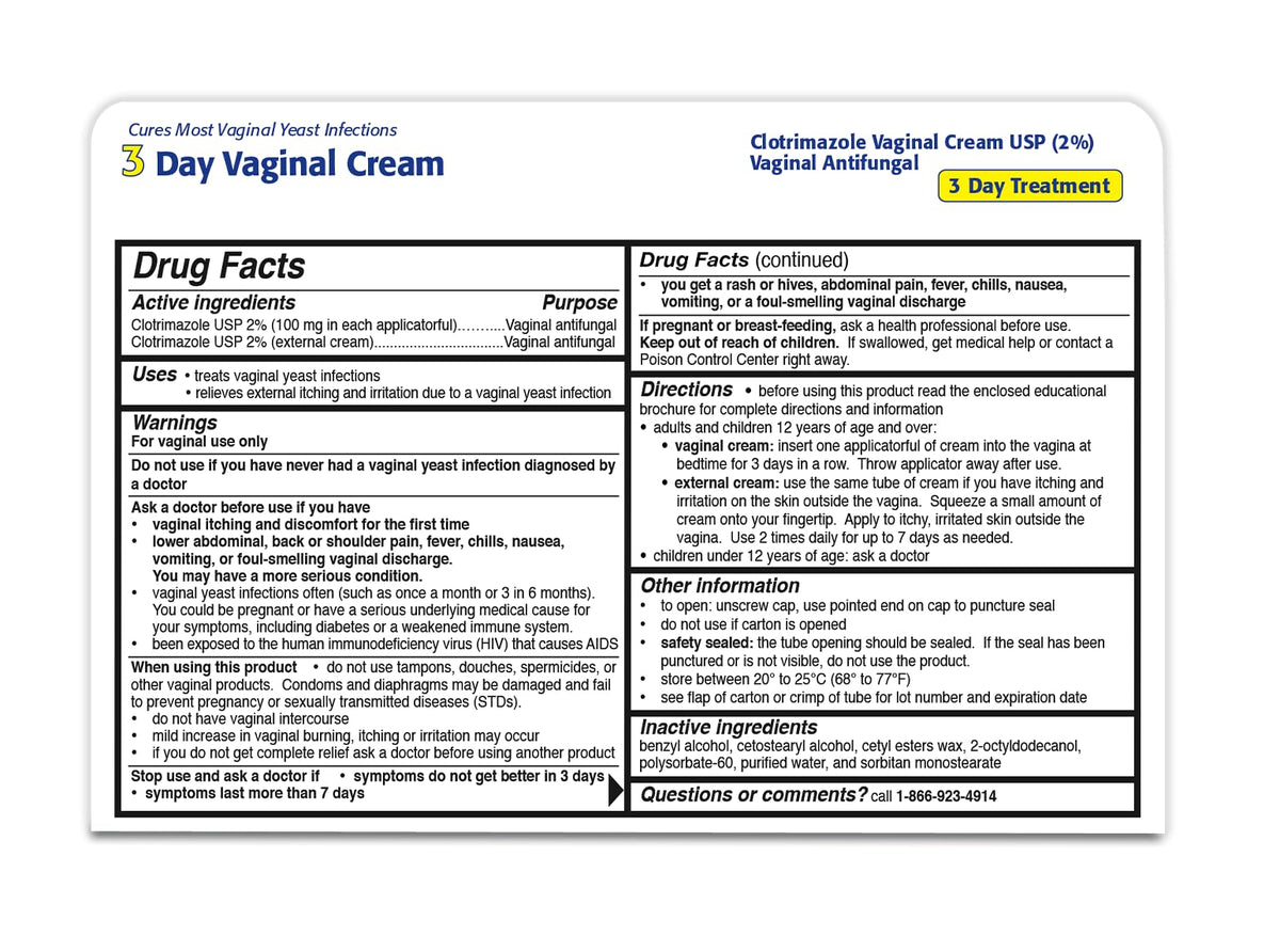 Clotrimazole 3 -Day Vaginal Cream - 0.74 Oz (PACK OF 3) ClotrimazoleBuy Supplements Australia