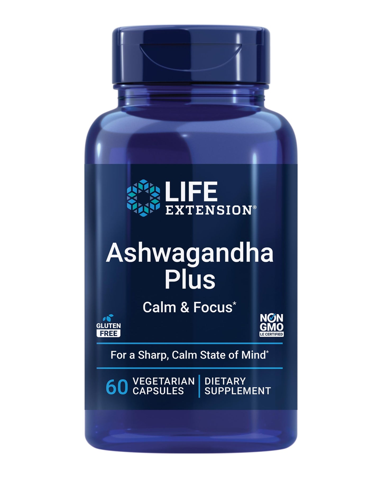 Life Extension Ashwagandha Plus Calm & Focus, ashwagandha Extract, Spearmint Extract, Focus, Attention, Relaxation, Advanced Formula, 60 Vegetarian Capsules Life ExtensionBuy Supplements Australia