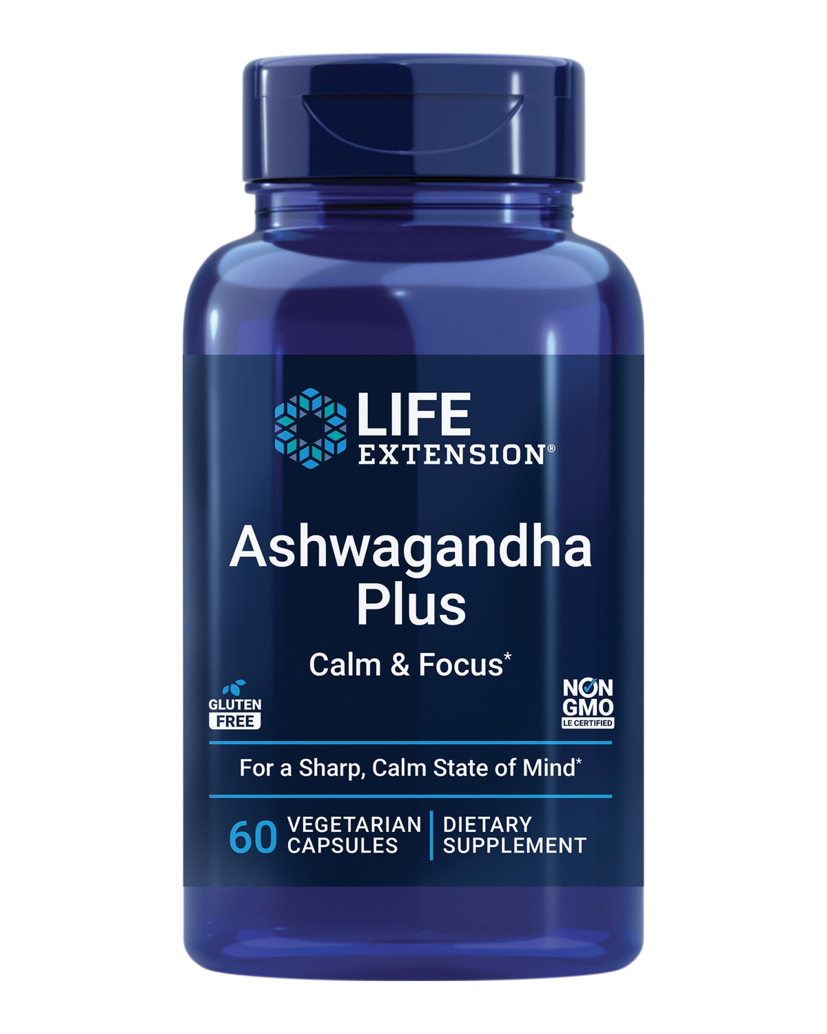 Life Extension Ashwagandha Plus Calm & Focus, ashwagandha Extract, Spearmint Extract, Focus, Attention, Relaxation, Advanced Formula, 60 Vegetarian Capsules Life ExtensionBuy Supplements Australia