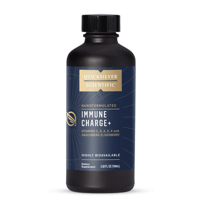 Quicksilver Scientific Immune Charge+ - Elderberry with 10,000 IU Vitamin D3, 25,000 Vitamin A, C, E, K1 & K2 for Immune Health & Lung Support (100ml) Quicksilver ScientificBuy Supplements Australia