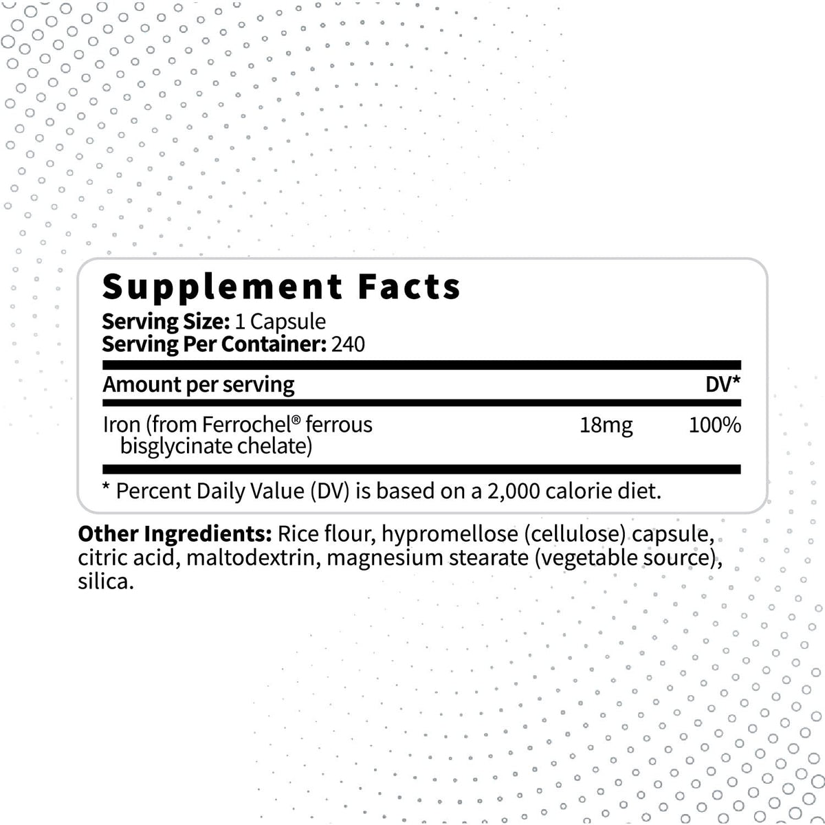 Type Zero Iron Chelate Capsules (18 MG, 240 CAPS) from Ferrochel Ferrous Bisglycinate Chelate - Non-GMO and Gluten Free Type ZeroBuy Supplements Australia