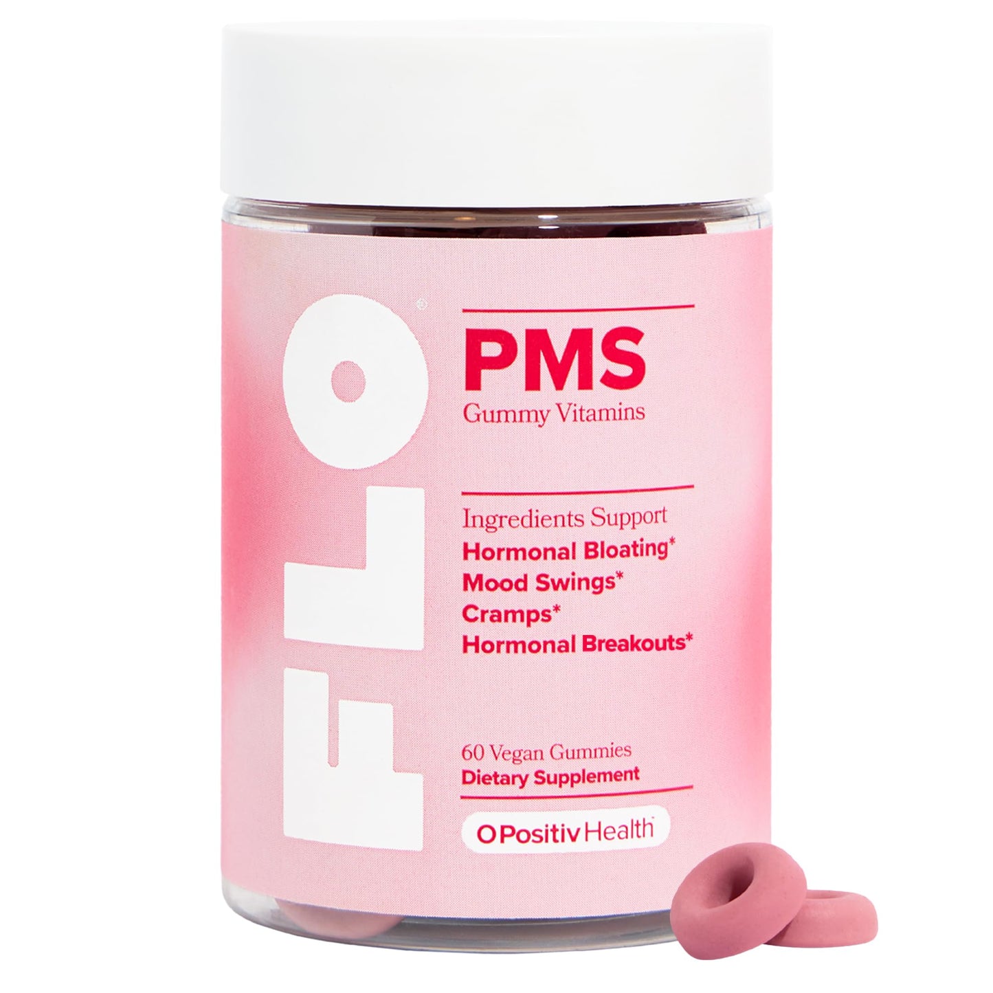 O Positiv FLO PMS Gummies for Women - Proactive PMS Relief - Targets Hormonal Breakouts, Bloating, Cramps, & Mood Swings with Chasteberry O Positiv canada supplements