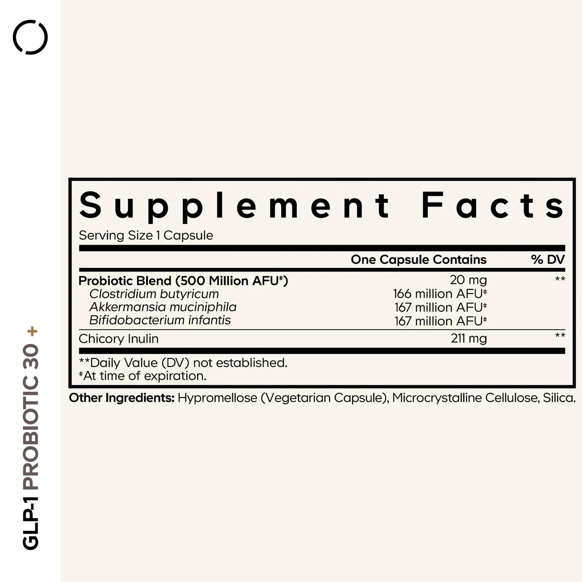 Codeage GLP-1 Probiotic+ - Live Probiotics Akkermansia, Clostridium, Bifidobacterium, Chicory Inulin Probiotic, Prebiotics & Postbiotics Supplement - 500 Million AFU - 30 Capsules CodeageBuy Supplements Australia
