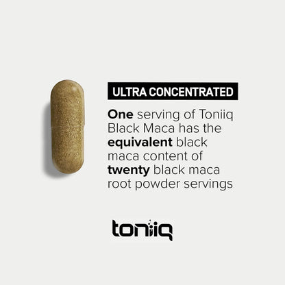 Toniiq Black Maca Root - Ultra High Potency 20:1 Extract - Single Origin, Wildcrafted & Highly Concentrated - Third-Party Lab Tested - 120 Capsules Toniiq buy supplements Au