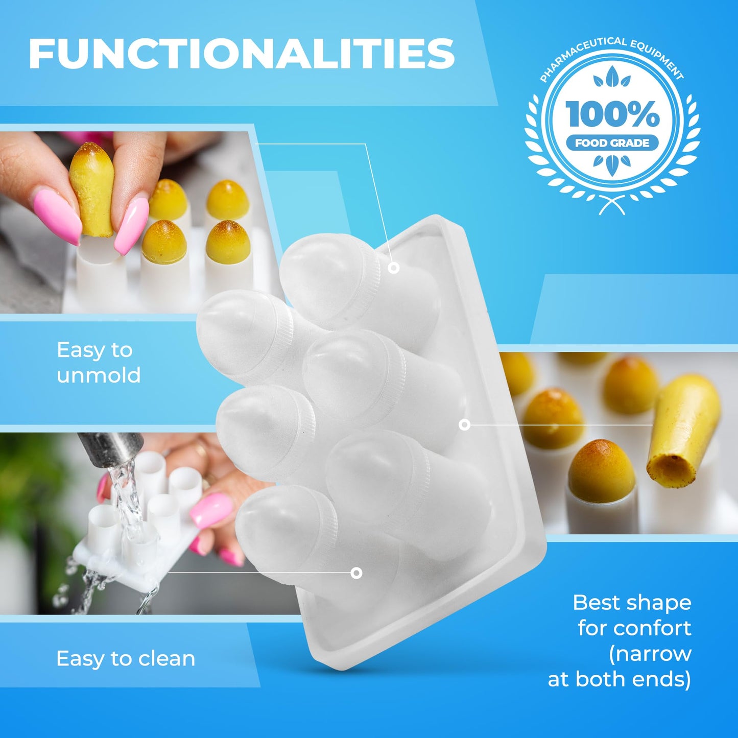 Suppository Molds Kit - Made in France, 3 Sizes (1ml, 2ml, 3ml), Reusable Suppositories Mold - 4 Trays HoxycomBuy Supplements Australia