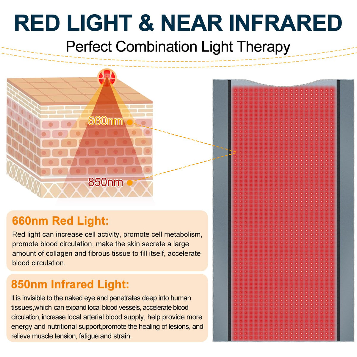 Red Light Therapy for Body - Full Body Red Light Therapy Mat, 71.0x33.30in, 2570Pcs 660nm KaoudtBuy Supplements Australia