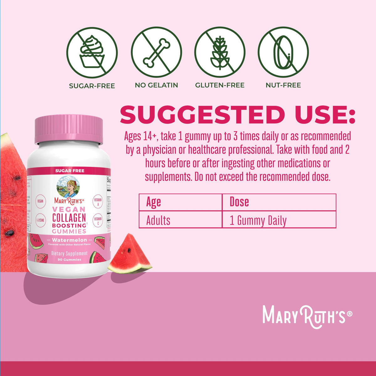 MaryRuth Organics Vegan Collagen for Women & Men, Collagen Boosting Gummies, Skin Care, Lysine, Vitamin C, Vitamin A, Amla, Supplement for Hair & Skin, Vegan, Non-GMO, Gluten Free, 90 Servings MARYRUTH'SBuy Supplements Australia