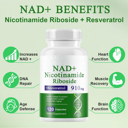 A r b c r n 120 Capsules NAD+ Supplement,NAD Nicotinamide Riboside Resveratrol 910mg for Men and Women, NR Supplement for Energy Anti-Aging Focus A r b c r nBuy Supplements Australia