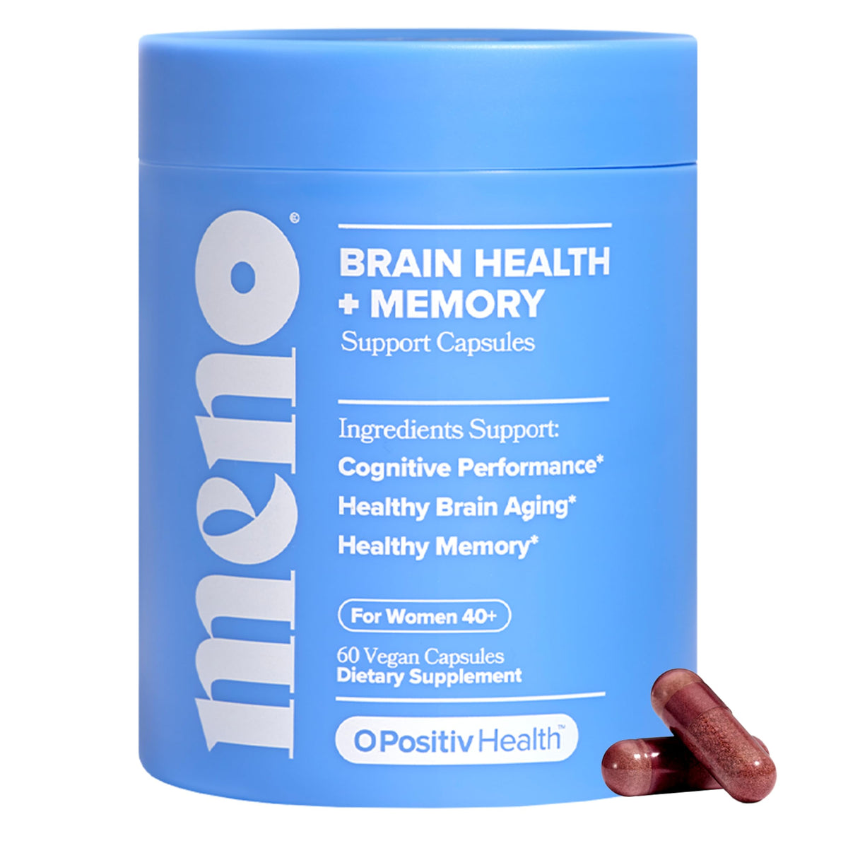 MENO Brain Health + Memory Support Capsules – Daily Support for Cognitive Performance, Concentration & Healthy Brain Aging – with Phosphatidylserine, Creatine, Sage Leaf & Huperzine A – 30 Servings O PositivBuy Supplements Australia