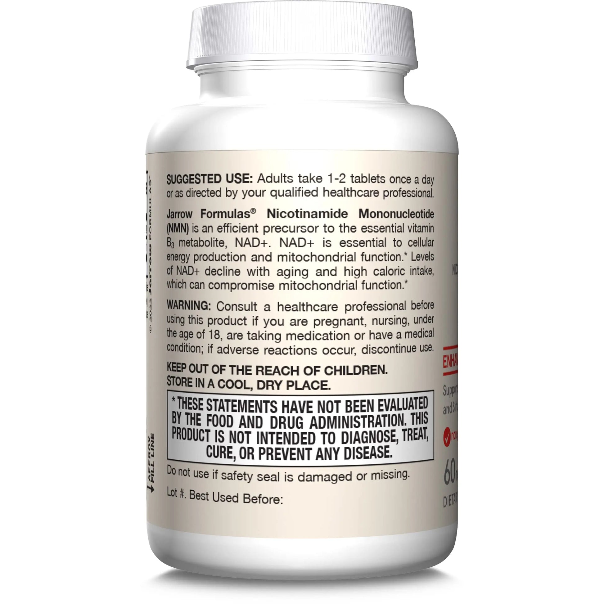 Jarrow Formulas Nicotinamide Mononucleotide (NMN) - 60 Tablets - Supports Energy Production - Dietary Supplement - Vegan, Gluten Free, Non-GMO - 60 Servings (Packaging May Vary) Jarrow FormulasBuy Supplements Australia
