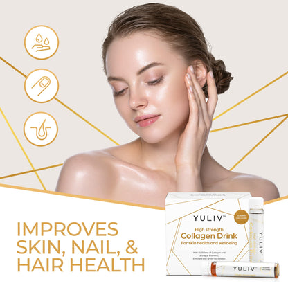Yuliv High-Dosage Hydrolyzed Collagen Drink - Liquid Collagen Peptides (10000 mg) with Vitamin C for Hair, Skin, and Nails YulivBuy Supplements Australia