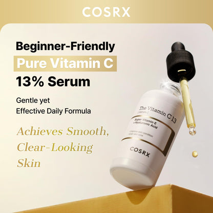 COSRX Pure Vitamin C 13% Serum (Renewal) with Vitamin E & Hyaluronic Acid, Korean Vitamin C Serum, Hydrating Facial Serum for Uneven Skin Tone, Dull Skin, 0.67 oz, Korean Skin Care, Mothers Day Gifts COSRX buy supplements Au