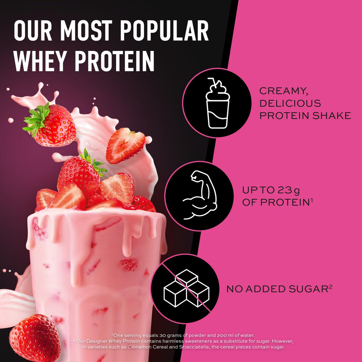 ESN Designer Whey Protein Powder, Strawberry, 1000 g, 2.2 lbs, 33 Servings ESNBuy Supplements Australia