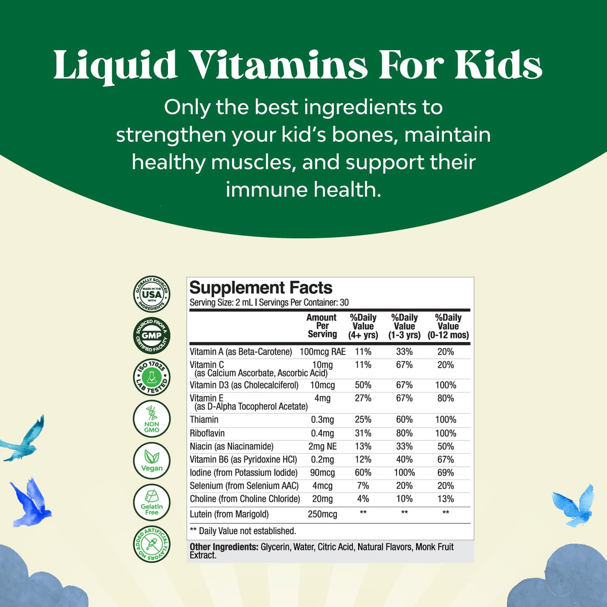 Bundle of Kids DHA Omega 3 Gummies - Fatty Acids Omega 3 6 9 for Brain Immune Strength Vision Focus Support and Liquid Multivitamin for Kids Immunity Support Natures CraftBuy Supplements Australia