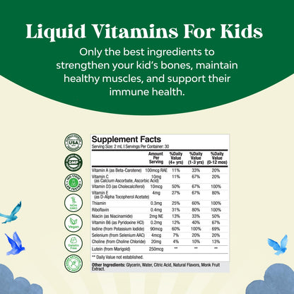 Bundle of Kids DHA Omega 3 Gummies - Fatty Acids Omega 3 6 9 for Brain Immune Strength Vision Focus Support and Liquid Multivitamin for Kids Immunity Support Natures CraftBuy Supplements Australia