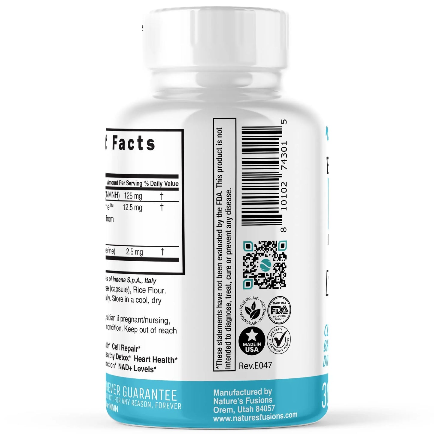 Nature's Fusions NMNH with Piperine & Quercetin - Boost NAD+ with Dihydronicotinamide Mononucleotide (30 Capsules) Nature's FusionsBuy Supplements Australia