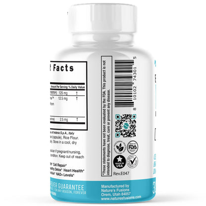 Nature's Fusions NMNH with Piperine & Quercetin - Boost NAD+ with Dihydronicotinamide Mononucleotide (30 Capsules) Nature's FusionsBuy Supplements Australia